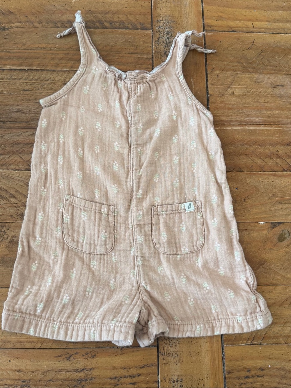 Toddler Pink Floral Cotton Muslin Romper